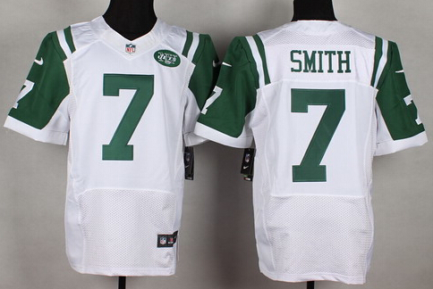 Men's New York Jets #7 Geno Smith White Nike Elite Jersey