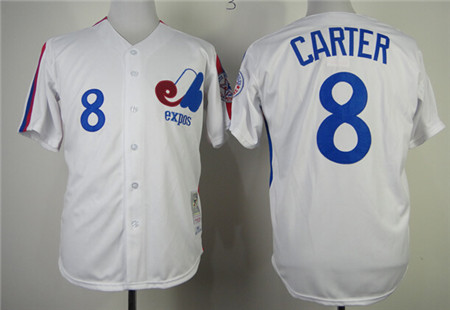 Mitchell&Ness Montreal Expos #8 Gray Carter White Throwback Jersey