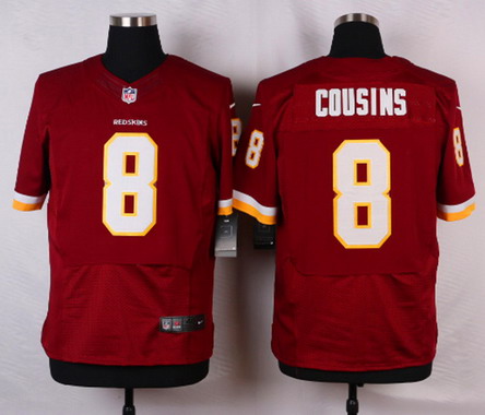 Men's Washington Redskins #8 Kirk Cousins Red Nik Elite Jersey