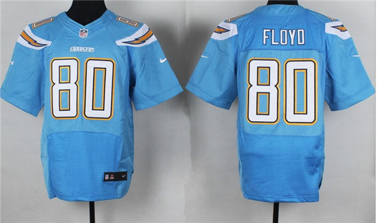 Men's San Diego Chargers Retired Player #80 Malcom Floyd Light Blue Nik Elite Jersey