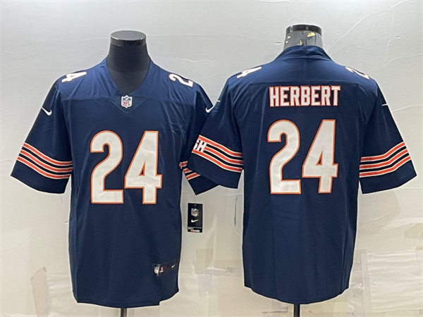 Mens Chicago Bears #24 Khalil Herbert Nike Navy Vapor Untouchable Limited Jersey