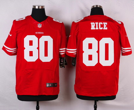 Men's San Francisco 49ers Retired Player #80 Jerry Rice Scarlet Red NFL Nike Elite Jersey