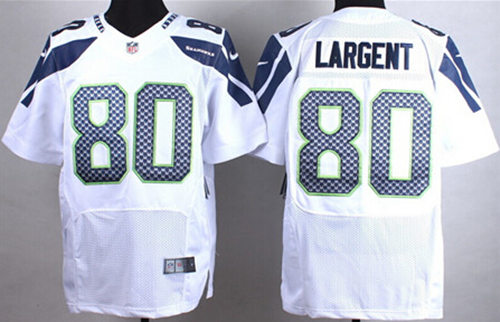 Men's Seattle Seahawks Retired Player #80 Steve Largent White Nik Elite Jersey