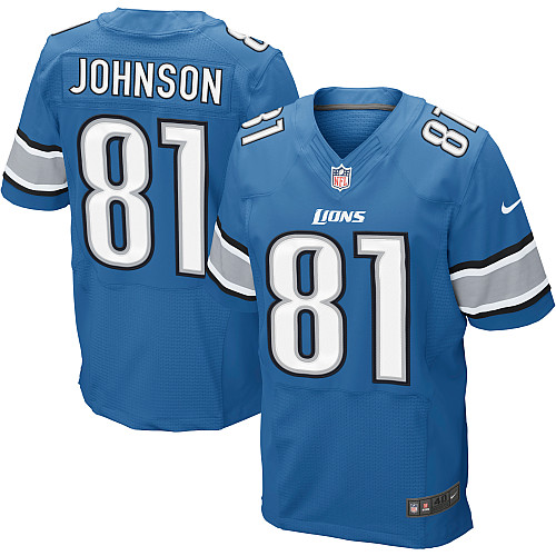 Mens Nike Jersey  Detroit Lions #81 Calvin Johnson Blue Elite style