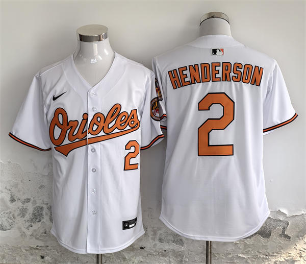 Mens Baltimore Orioles #2 Gunnar Henderson Nike Home White Limited Player Jersey