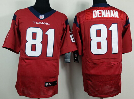 Men's Houston Texans #81 Anthony Denham Red Nik Elite Jersey