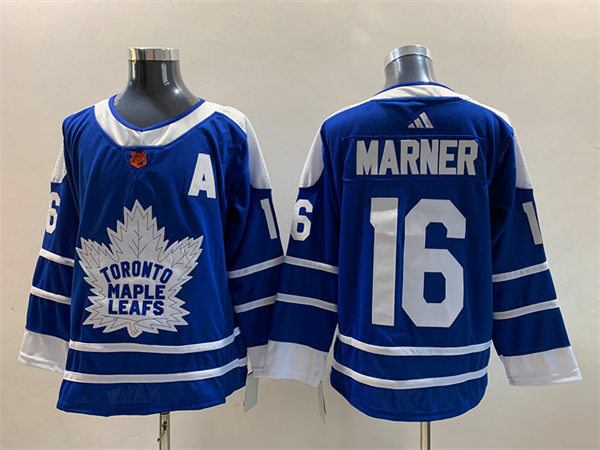 Mens Toronto Maple Leafs #16 Mitch Marner Blue 2022 Reverse Retro Primegreen Jersey