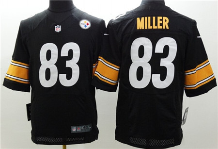 Men's Pittsburgh Steelers #83 Heath Miller Black Nik Elite Jersey