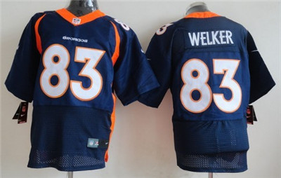 Nik Denver Broncos #83 Wes Welker Blue Elite Jersey