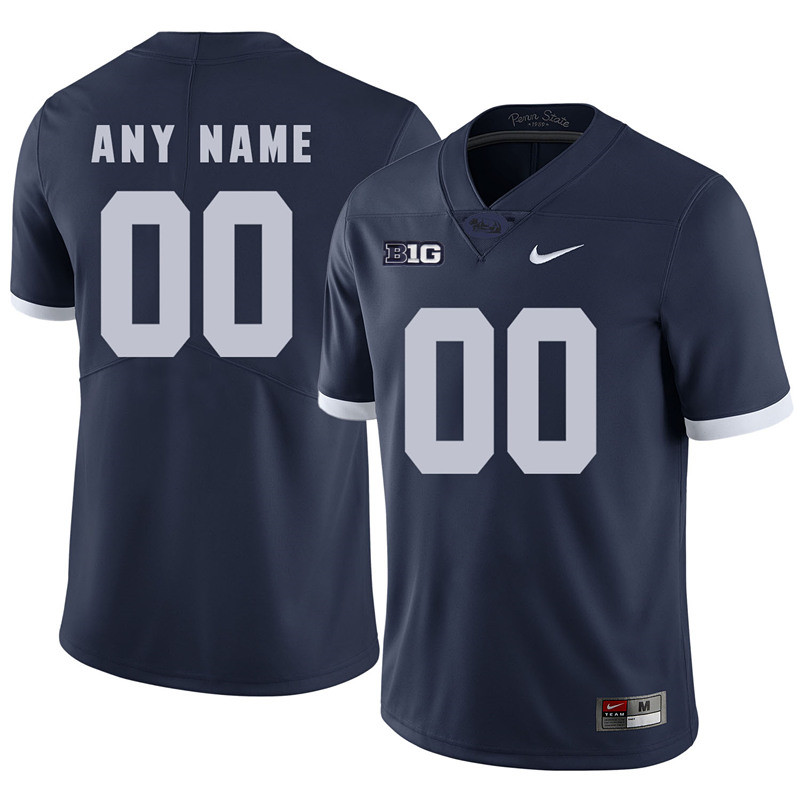 Mens Custom Penn State Nittany Lions Nike Navy Retro Limited Football Jersey