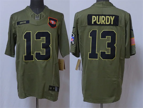 Mens San Francisco 49ers #13 Brock Purdy Nike 2025 Salute to Service Limited Jersey - Olive