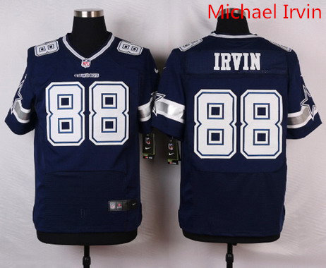 Nike Dallas Cowboys Retired Player #88 Michael Irvin Blue Elite Jersey