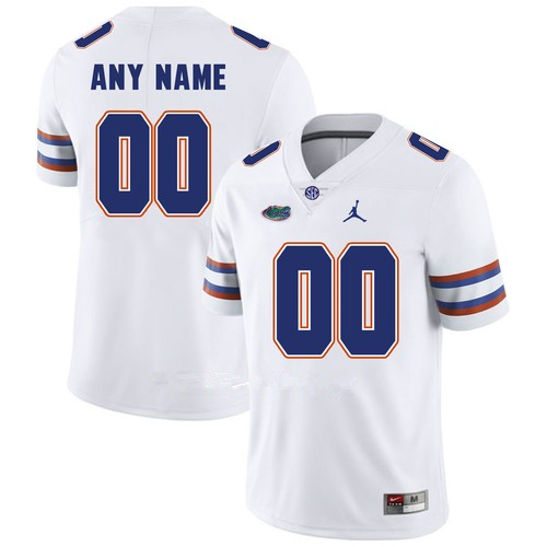 Mens Florida Gators Custom Jordan Brand White Football Game Jersey