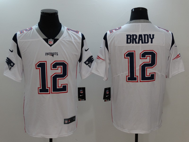 Men's New England Patriots #12 Tom Brady White Nike 2023 F.U.S.E. Vapor Limited Jersey