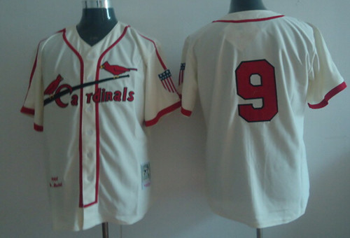 Men's St. Louis Cardinals #9 Roger Maris 1946 Cream Throwback Jersey