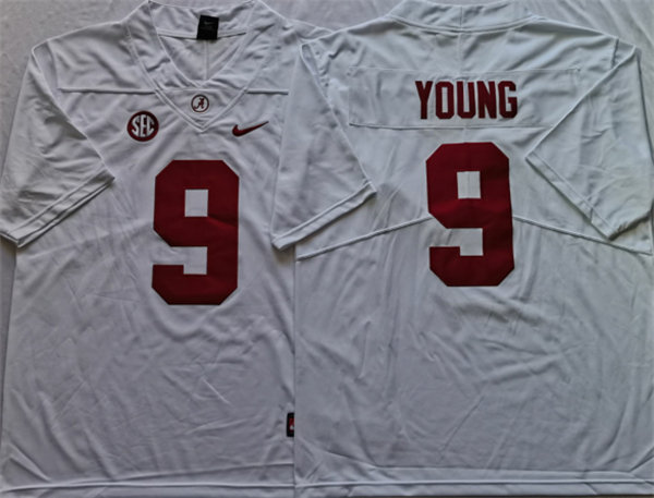 Men's Alabama Crimson Tide #9 Bryce Young Nike White Football Jersey