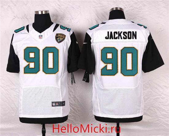 Men's Jacksonville Jaguars #90 Malik Jackson White Road NFL Nike Elite Jersey