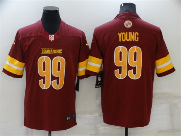 Men's Washington Commanders #99 Chase Young Burgundy Vapor Limited Jersey