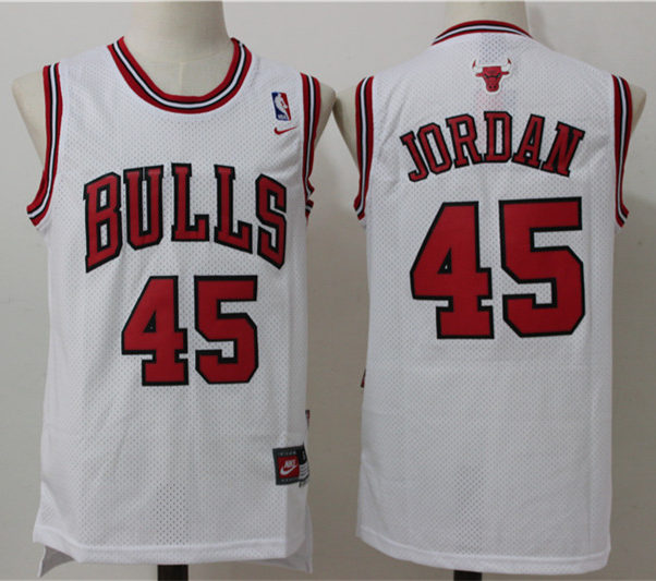 Chicago Bulls #45 Michael Jordan White Swingman Jersey