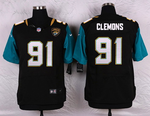 Men's Jacksonville Jaguars #91 Chris Clemons Elite Black Nike Jersey