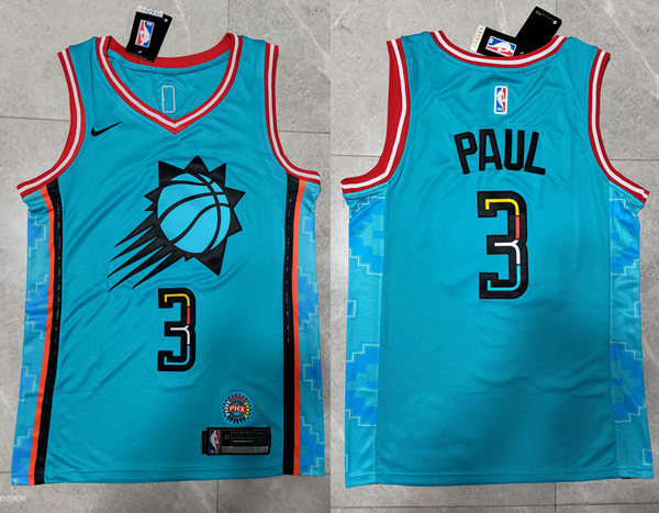 Mens Phoenix Suns #3 Chris Paul Blue 2022-23 City Edition Swingman Jersey