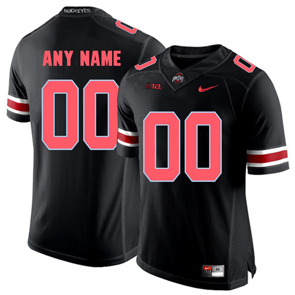 Mens Ohio State Buckeyes Custom Blackout Nike Football Jersey