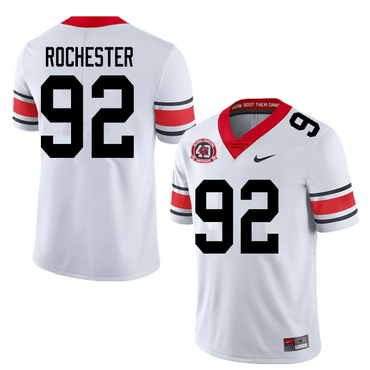 Men's Georgia Bulldogs #92 Julian Rochester Nike 40th anniversary white alternate football jersey