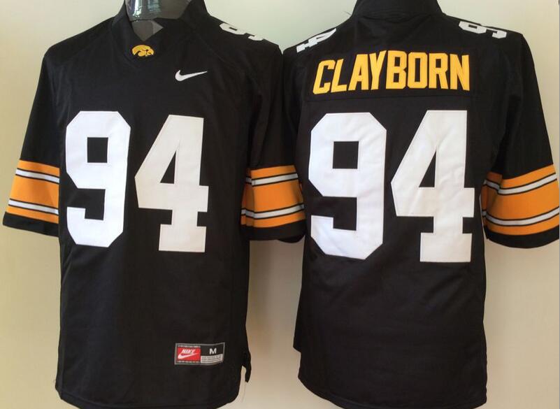 Men's Iowa Hawkeyes #94 Adrian Clayborn Black College Football Jersey