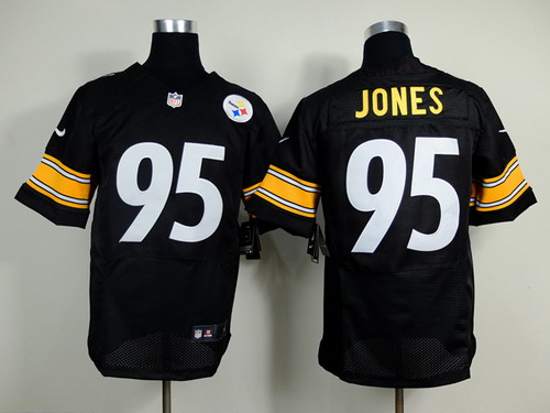Men's Pittsburgh Steelers #95 Jarvis Jones Black Nik Elite Jersey