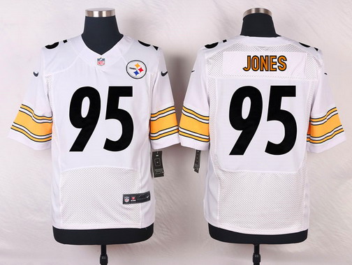 Men's Pittsburgh Steelers #95 Jarvis Jones Nik Elite White Jersey