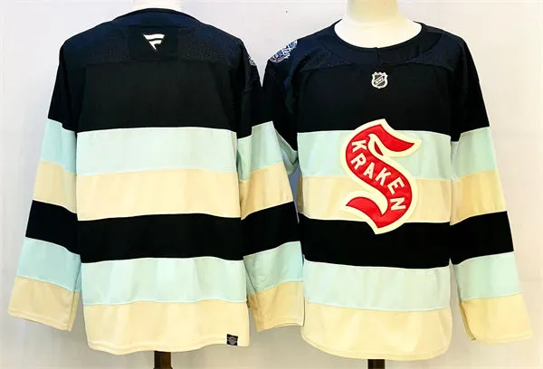 Mens Seattle Kraken Blank 2024 NHL Winter Classic Premier Player Jersey - Deep Sea Blue