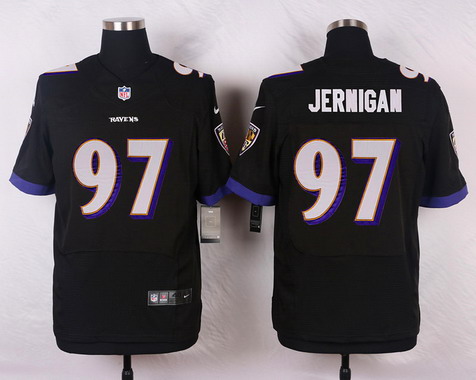 Men's Baltimore Ravens #97 Timmy Jernigan Nike Elite Black Alternate Jersey