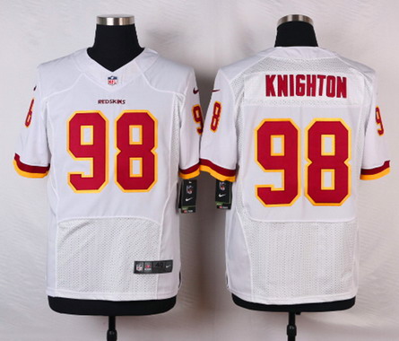 Men's Washington Redskins #98 Terrance Knighton Nike White Elite Jersey