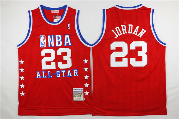 Men's Chicago Bulls #23 Michael Jordan NBA 1989 All-Star Red Throwback Jersey