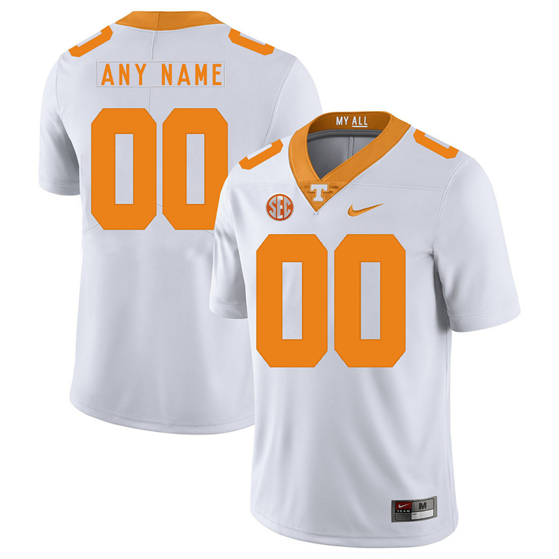 Men's NCAA Tennessee Volunteers Nike White Limited Personalized College Football Jersey