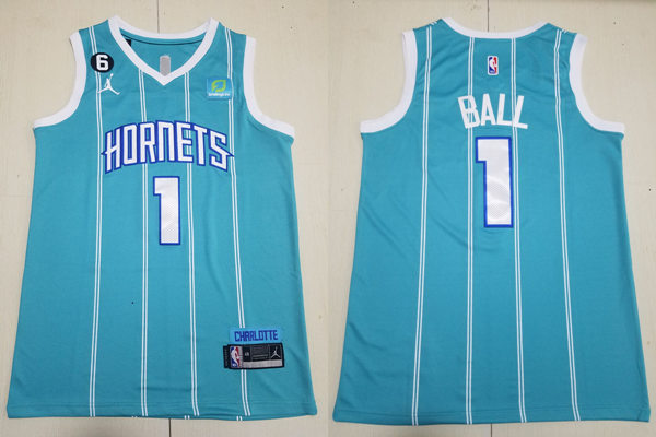 Mens Charlotte Hornets #1 LaMelo Ball 2022-23 Teal Icon Edition Jersey