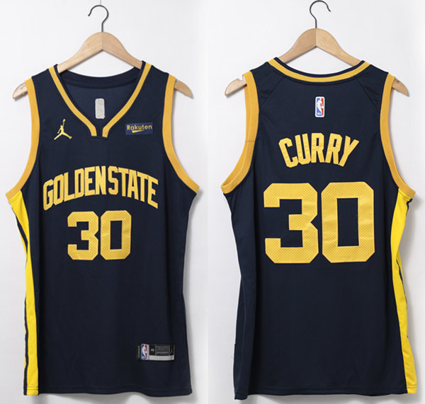 Mens Golden State Warriors #30 Stephen Curry Navy 2022-23 Statement Edition Swingman Jersey