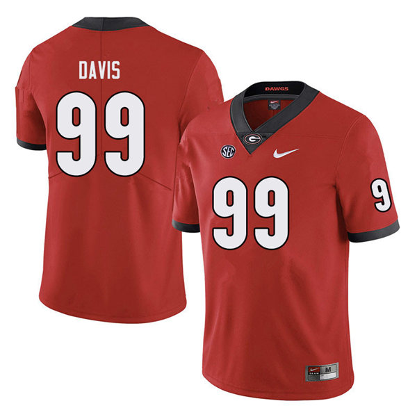 Youth Georgia Bulldogs #99 Jordan Davis Nike Red College Football Jersey