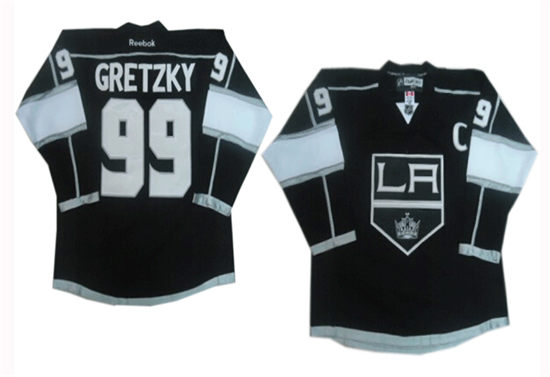 Men's Los Angeles Kings #99 Wayne Gretzky Black LA Jersey