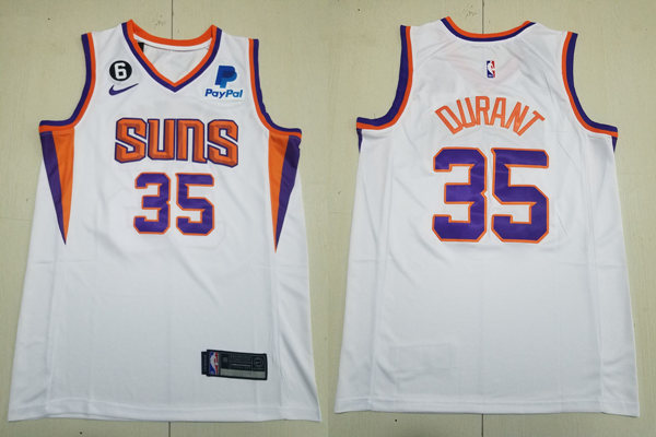 Mens Phoenix Suns #35 Kevin Durant White Association Edition Jersey