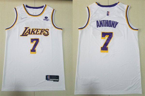 Mens Los Angeles Lakers #7 Carmelo Anthony Nike White Association Edition Jersey