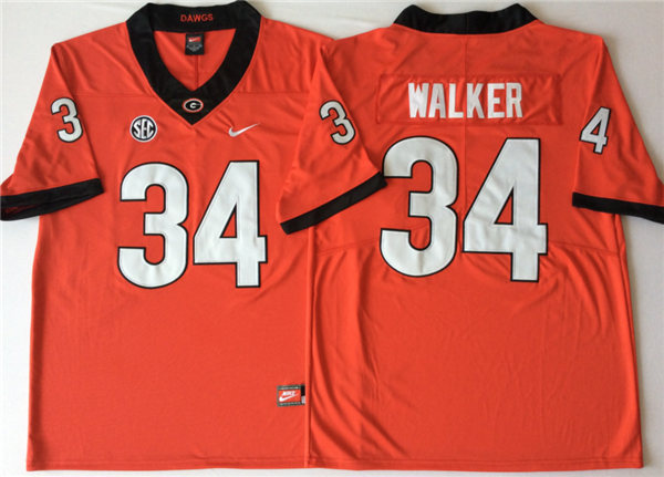 Youth Georgia Bulldogs #34 Herschel Walker Red Stitched College Football 2016 Nike NCAA Jersey