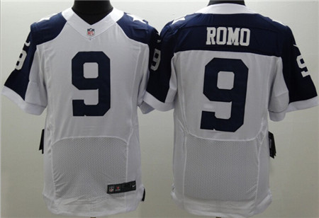 Men's Dallas Cowboys #9 Tony Romo White Thanksgiving Nike Elite Jersey