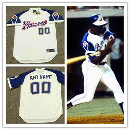 Men's Atlanta Braves White 1973 Throwback Custom Baseball Jersey