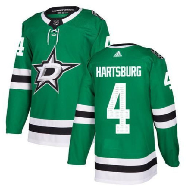 Men's Dallas Stars #4 Craig Hartsburg adidas Home Green Jersey