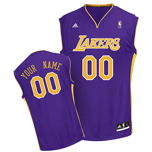 Mens's Adidas Los Angeles Lakers Customized Authentic New Revolution 30 Purple Road NBA Jersey