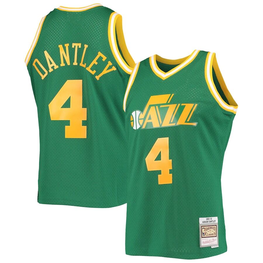 Men's Utah Jazz #4 Adrian Dantley Green 1980-81 Hardwood Classics Swingman Jersey