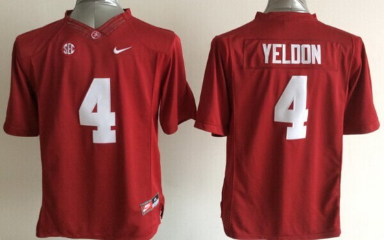 Youth Alabama Crimson Tide #4 T.J Yeldon Nike Red College Football Jersey