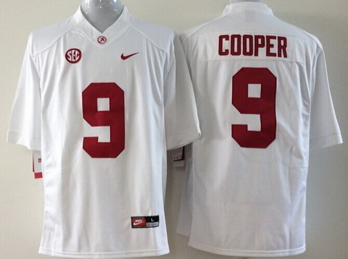 Kid's Alabama Crimson Tide Tide #9 Amari Cooper Nike White Football Jersey