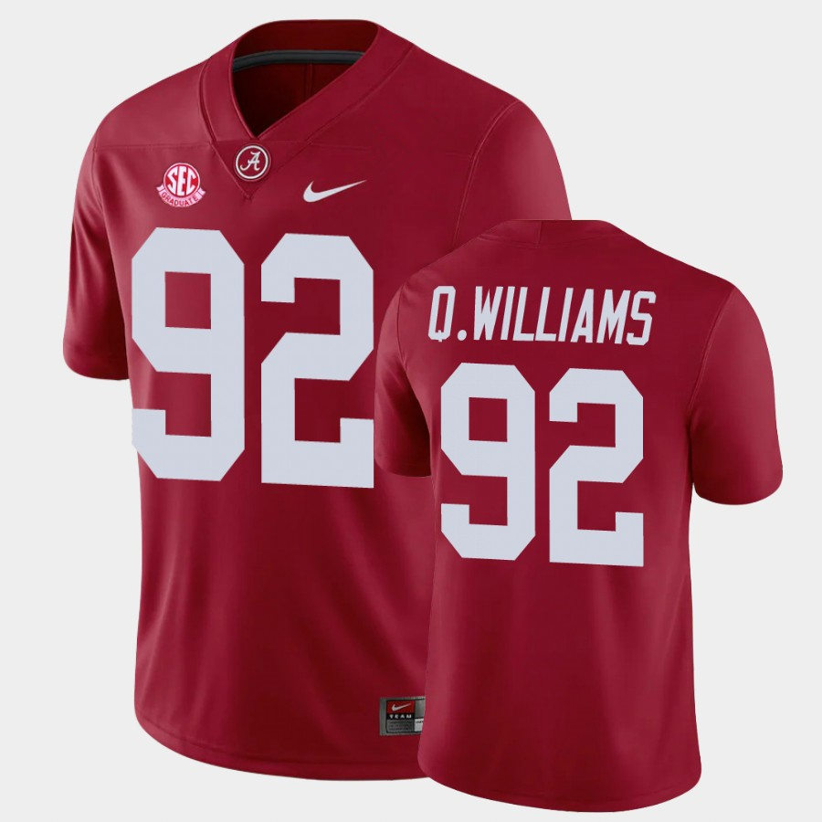 Quinnen Williams Alabama Crimson Tide Men's Jersey - #92 NCAA Crimson Game